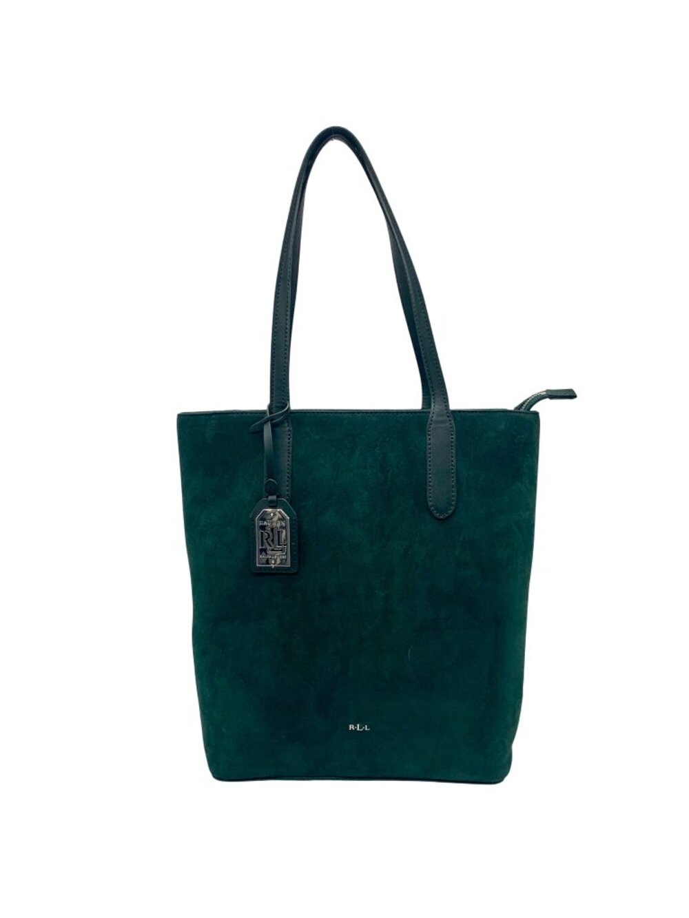Ralph Lauren Pine Green Suede Alexis Tote Bag